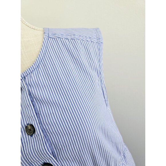 Everlane Cotton Tiered Striped Blue White Sleeveless Midi Maxi Dress S Small - Picture 4 of 13